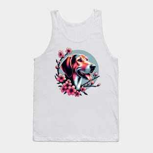 Plott Hound Revels in Spring Cherry Blossoms Tank Top